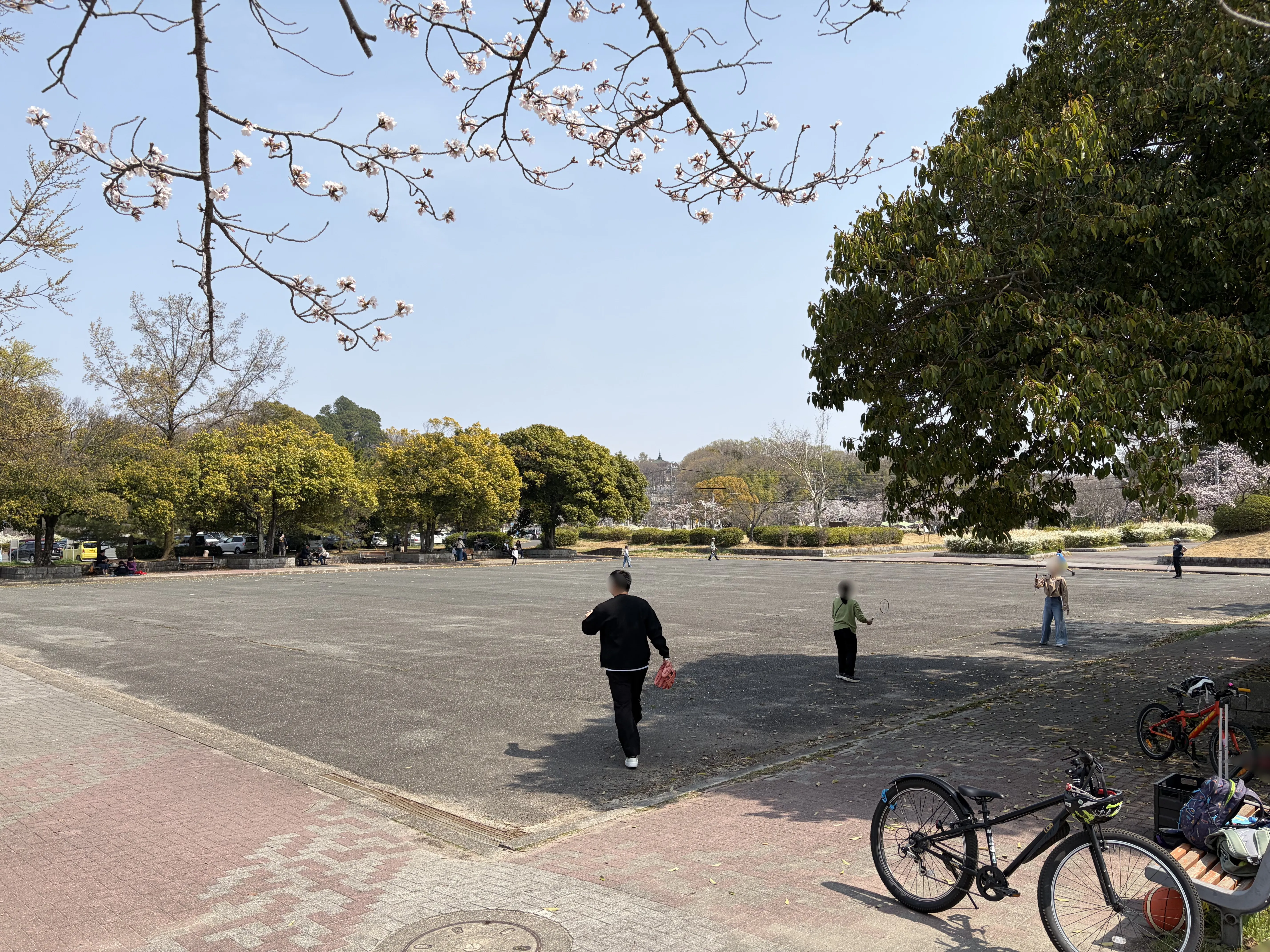 平和公園の舗装された自転車練習場