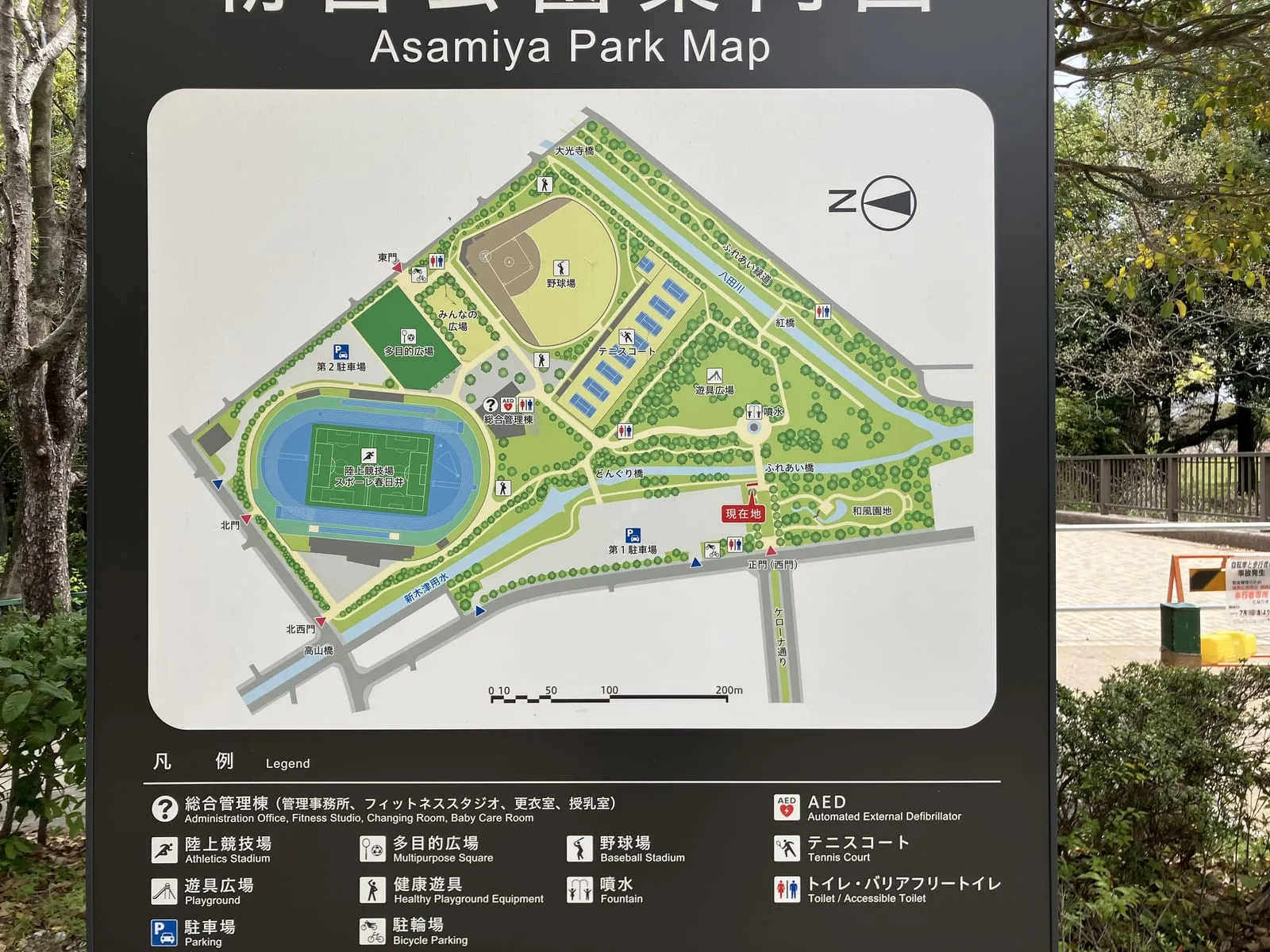 朝宮公園の園内案内図